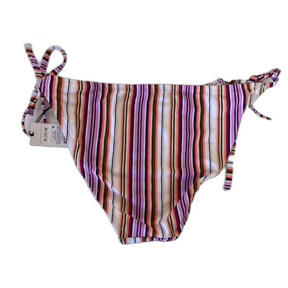 Shade & Shore Women’s Bikini Swim Bottom Striped with ties Size XL 16-18 NWT - Picture 2 of 4
